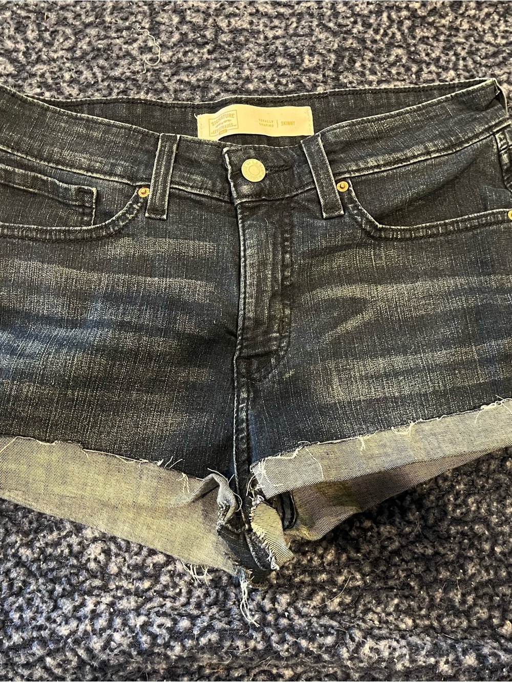 Levis Signature Gold Dark Blue Denim Cutoff Shorts